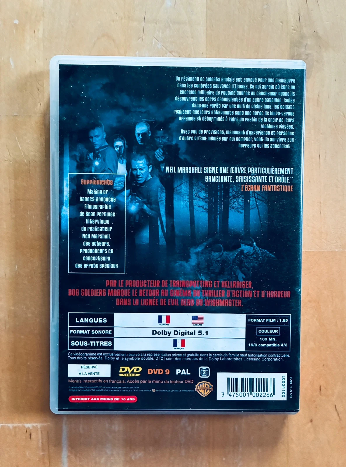 DVD Dog Soldiers de Neil Marshall. – photo 3